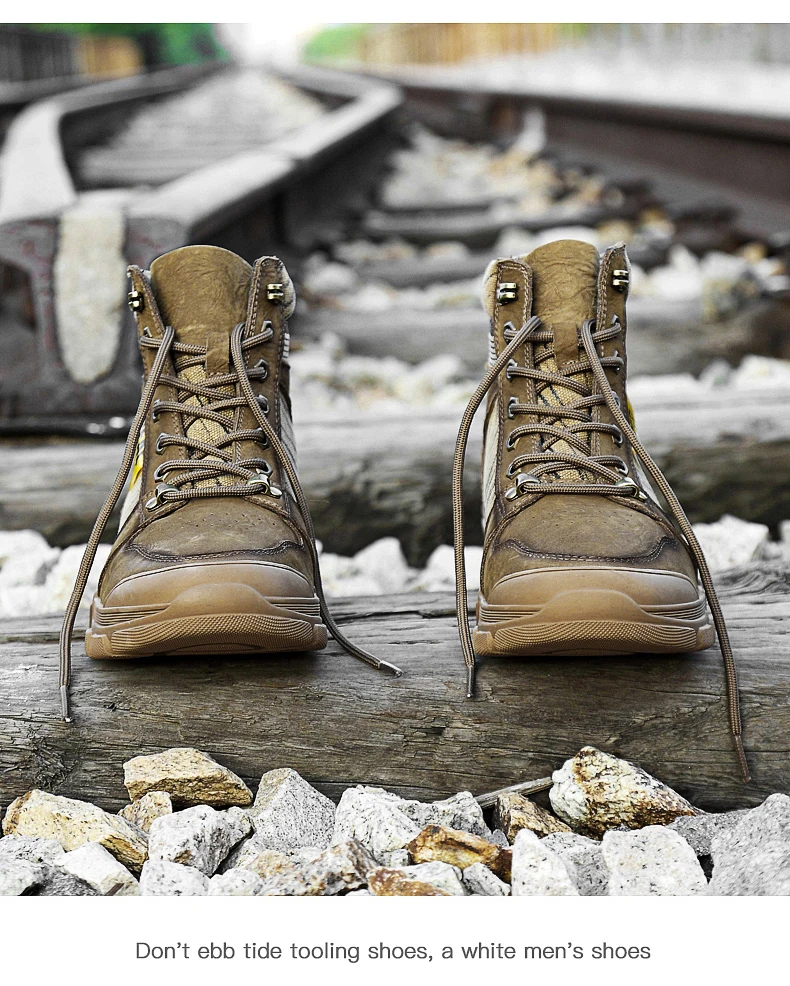 Weideng Plus Size 37-45 Genuine Leather Warm Boots Men Casual Winter Outdoor Women Snow Shoes High Quality Lace Up Soft Non Slip