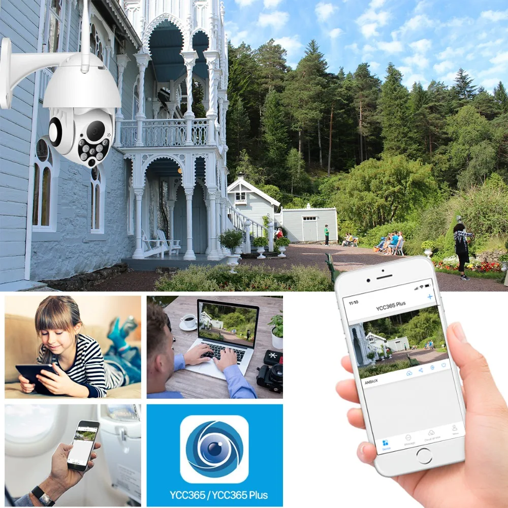 Neng 1080P/720p Беспроводная HD ip-камера 2MP PTZ WiFi скоростная купольная камера
