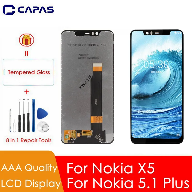 ЖК дисплей для Nokia 5 1 Plus сенсорный экран 10 дюймов X5 дигитайзер сенсорного экрана