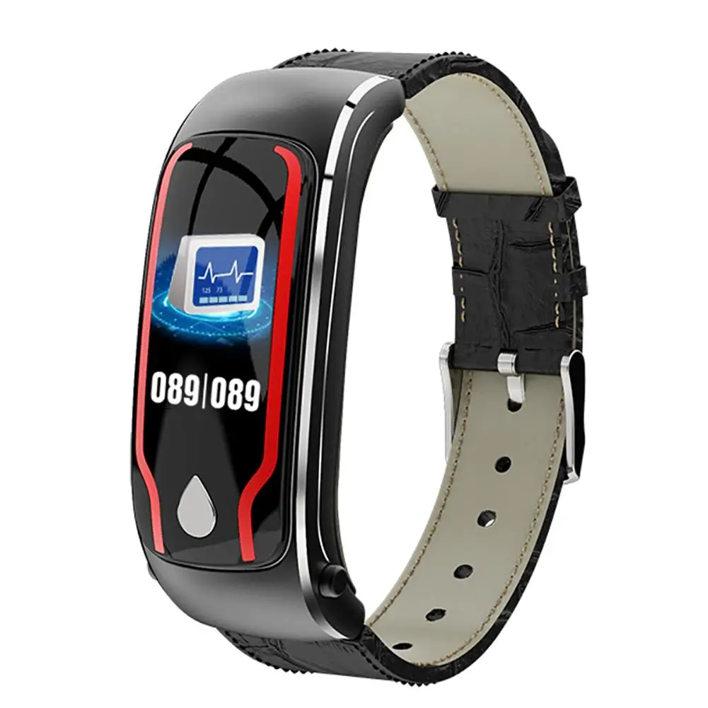 Black Y9 спортивный умный Браслет фитнес трекер Здоровье часы 2 в 1 Bluetooth гарнитура беспроводные стерео наушники многофункциональный браслет - Цвет: Black