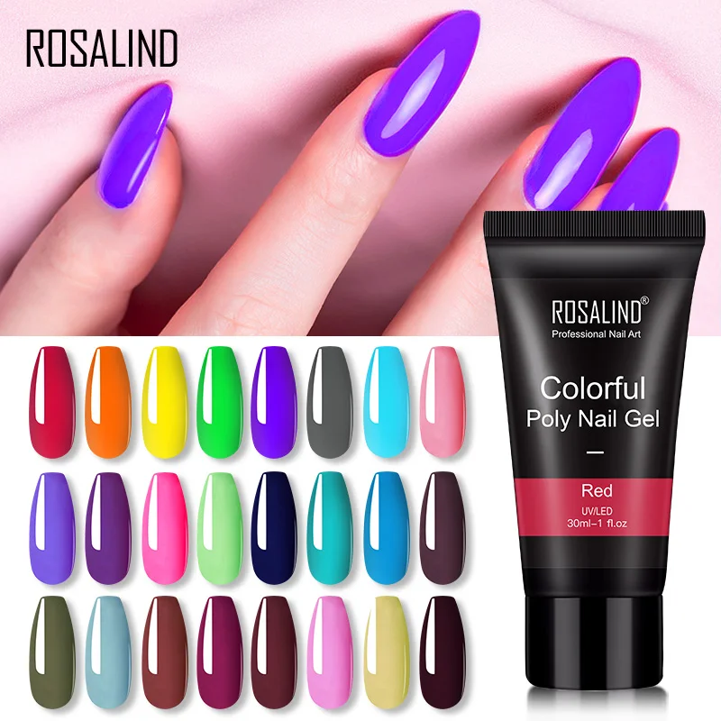 Акриловый полигель ROSALIND для ногтей лак наращивания Полупостоянный УФ-гель