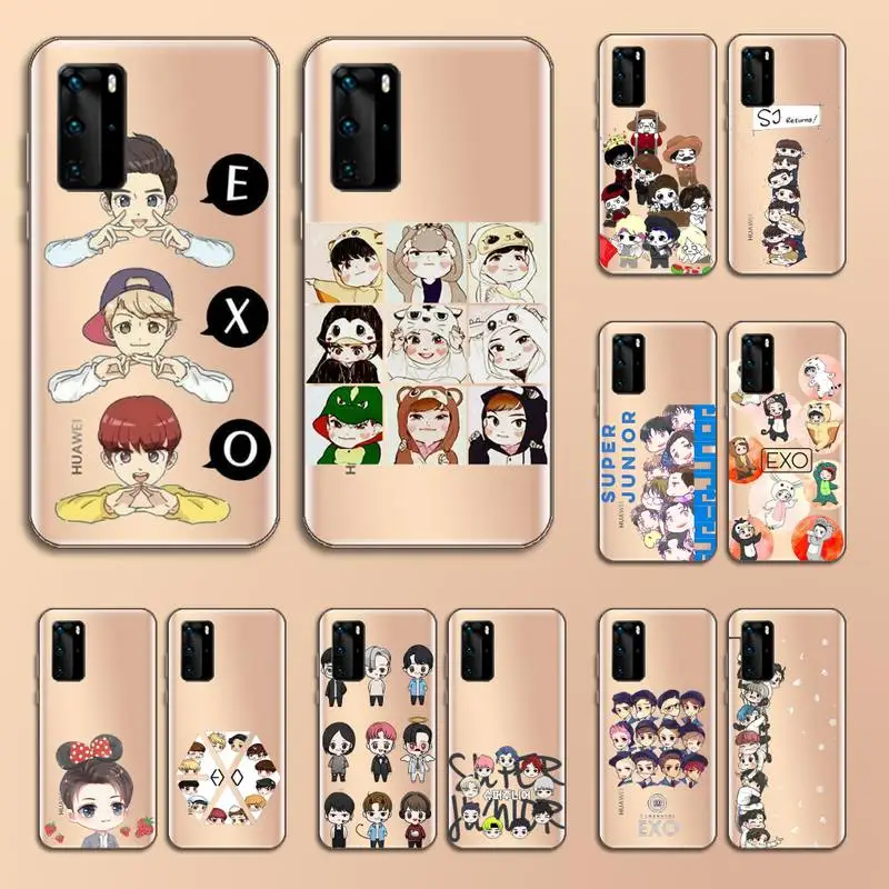 

super junior kpop Phone Case Transparent for Huawei nove e 6 5 4 3 2 s i se pro lite