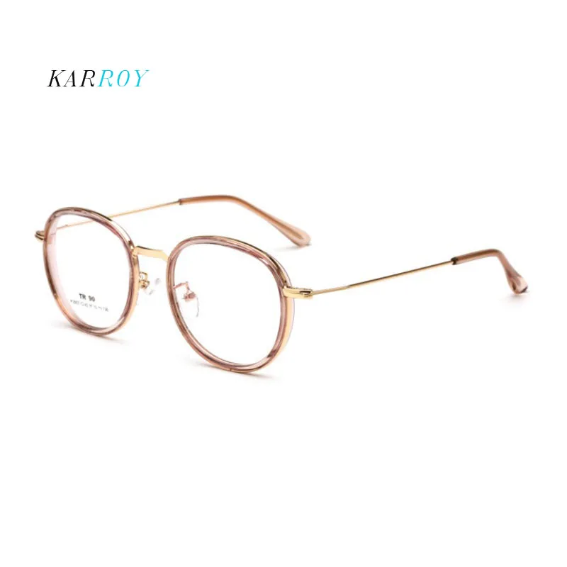 Ретро металлическая круглая оправа для очков Для женщин модные TR90 обычные очки