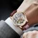 FOXBOX Sapphire Glass Watches Top Brand Luxury Automatic Mechanical Watch Men 100M Waterproof Sport Leather Hollow Men Watch+Box Other Image