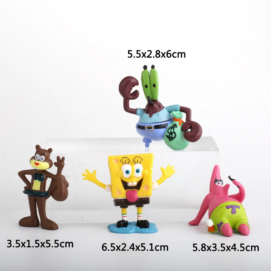 8 pcs spongebobs figure dolls cake decoration patrick stars eugene lovely action figure model blind box surprise toys kids gift free global shipping