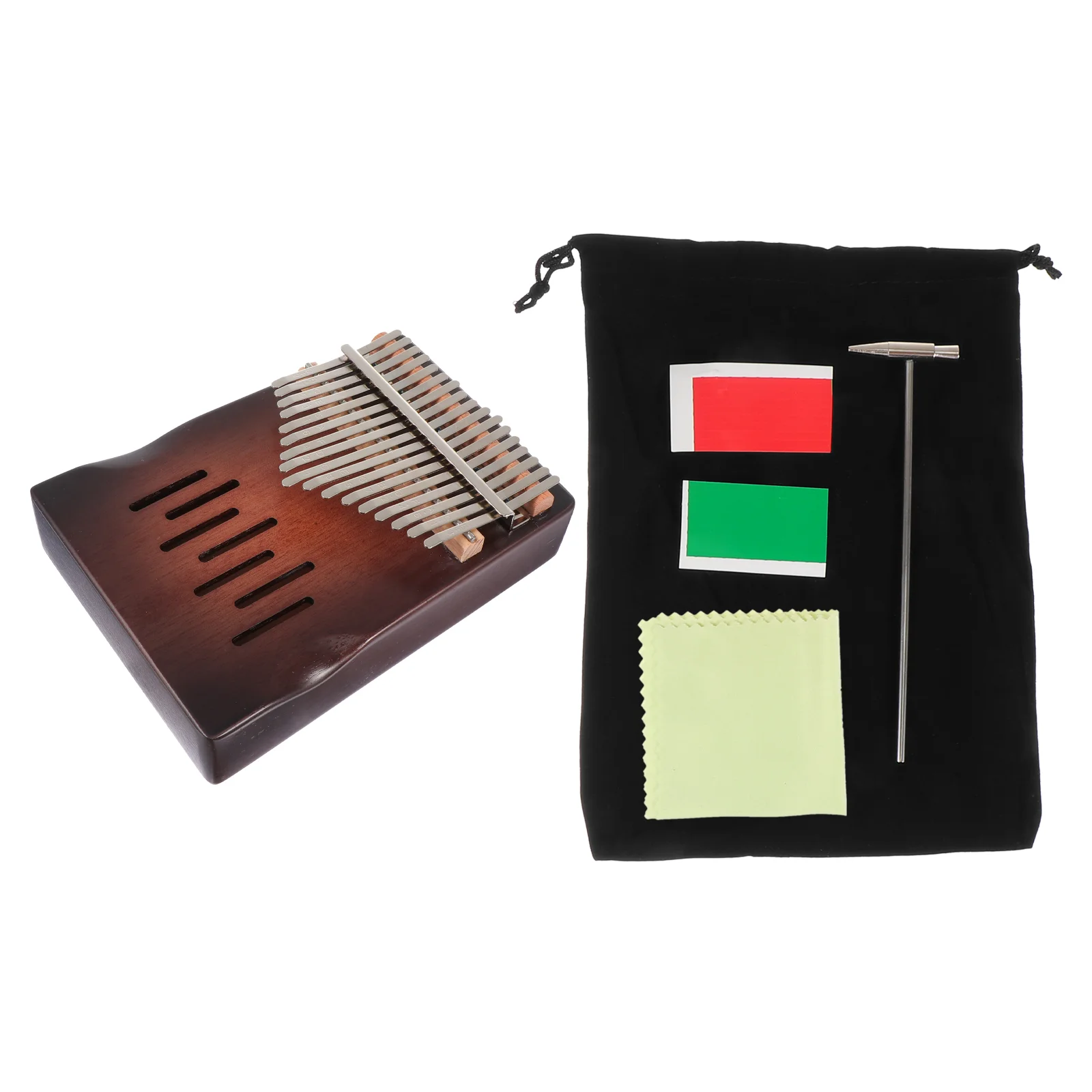 

Практичный калимба, 17 клавиш, пианино для большого пальца, музыкальный инструмент (красное дерево), 1 комплект