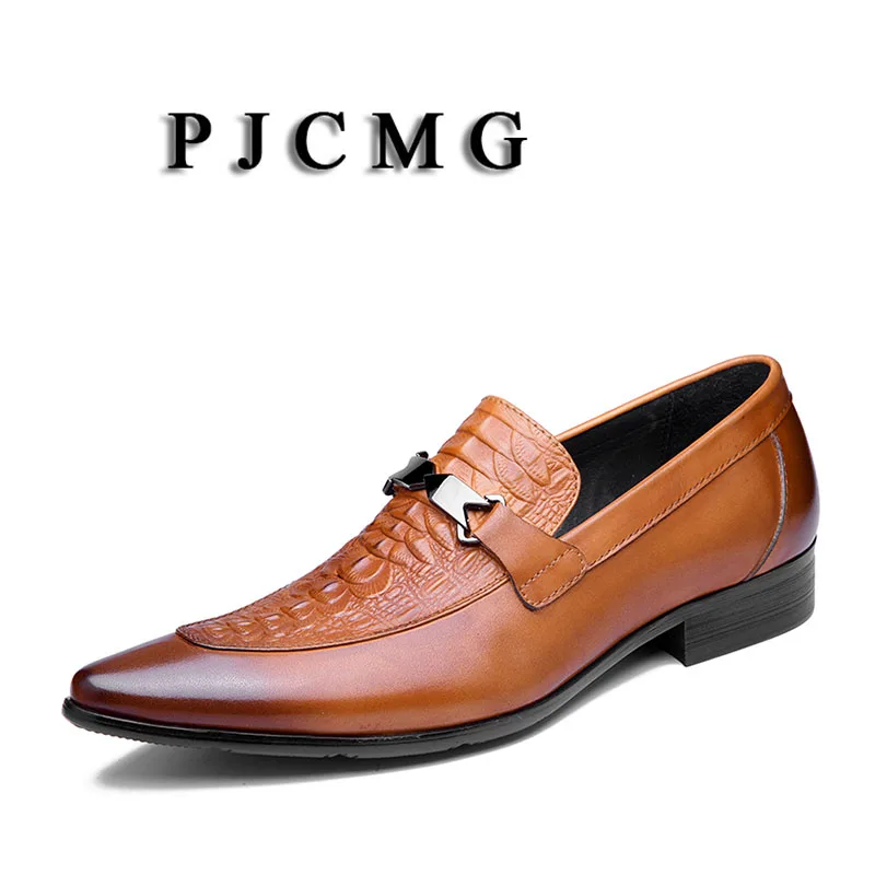 PJCMG/Новинка модные мужские туфли оксфорды ручной работы из натуральной кожи под