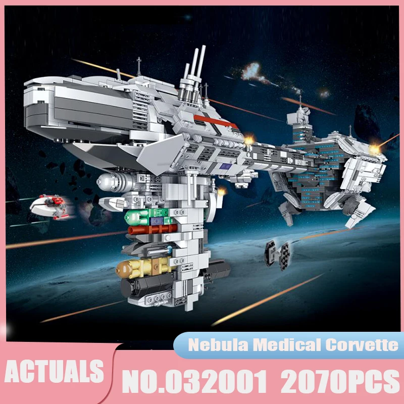 

New MOC War Nebula Medical Corvette Building Blocks 032001 Creative Star Ship Model Bricks Educational Toys For Kids Gifts