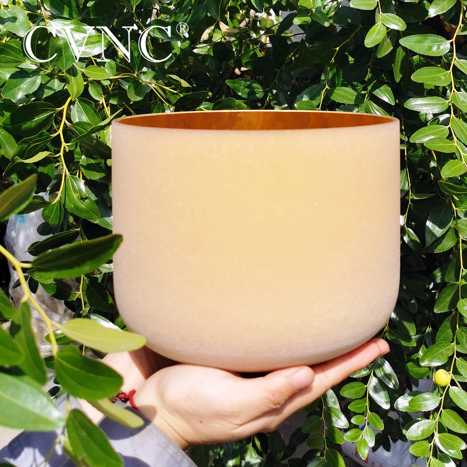 CVNC 7-дюймовая Поющая чаша с золотым матовым кварцевым кристаллом бесплатным