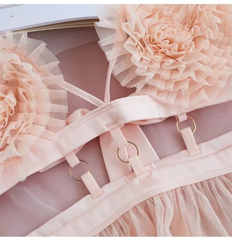 Розовая Сексуальная ночная рубашка прозрачное Сетчатое ажурное Сексуальное