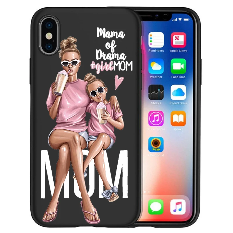 Модный чехол для телефона Super Mom baby girl для iPhone 11 Pro Max XS Max XR X 8 6S 7Plus 5s черный мягкий силиконовый чехол для телефона Etui - Цвет: 10
