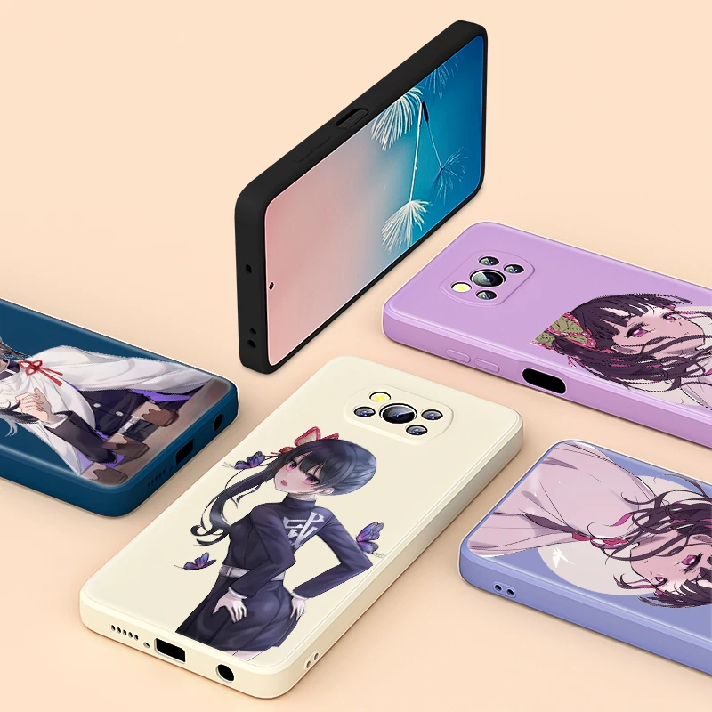 

Hot Anime Demon Slayer Kanao For Xiaomi Poco X3 NFC F3 GT X2 M3 M2 5G Pro Mi A3 Lite 9SE CC9 Liquid Silicone Soft Phone Case