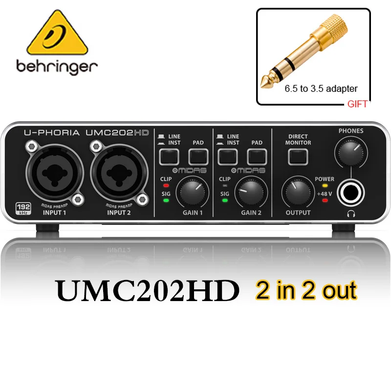 100% оригинальный аутентичный BEHRINGER UMC202HD электрогитара живой записи внешняя