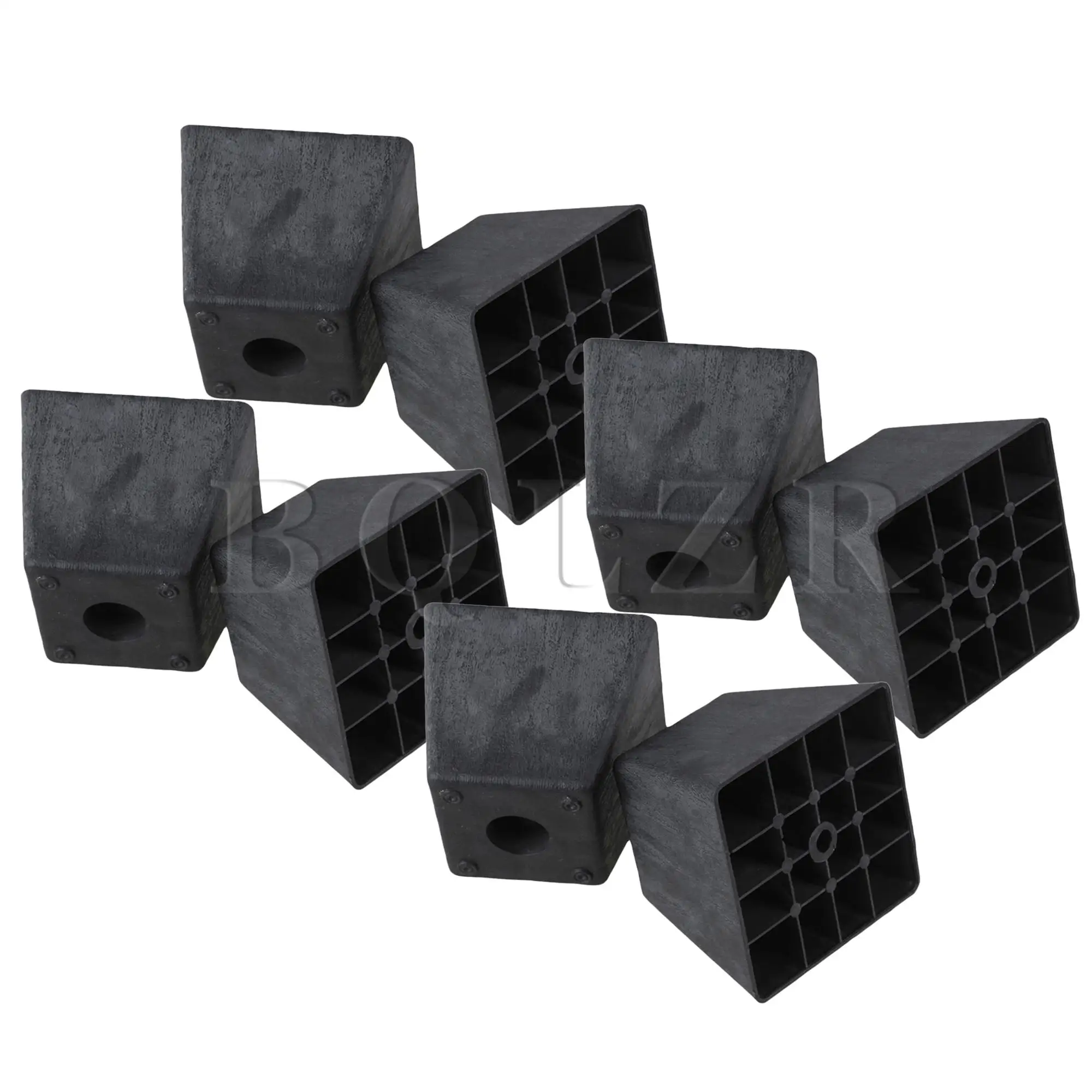 

BQLZR 8PCS Plastic Trapezoid Couch Leg Black 98x98x80mm for Furniture Hardware