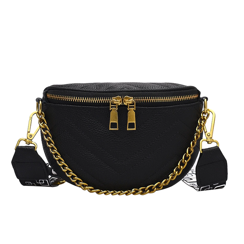 

100% Genuine Leather Small Saddle Bag Fashion Chain Shoulder Bags for Women Luxury Lady Crossbody Bag V Thread Designer Handbags