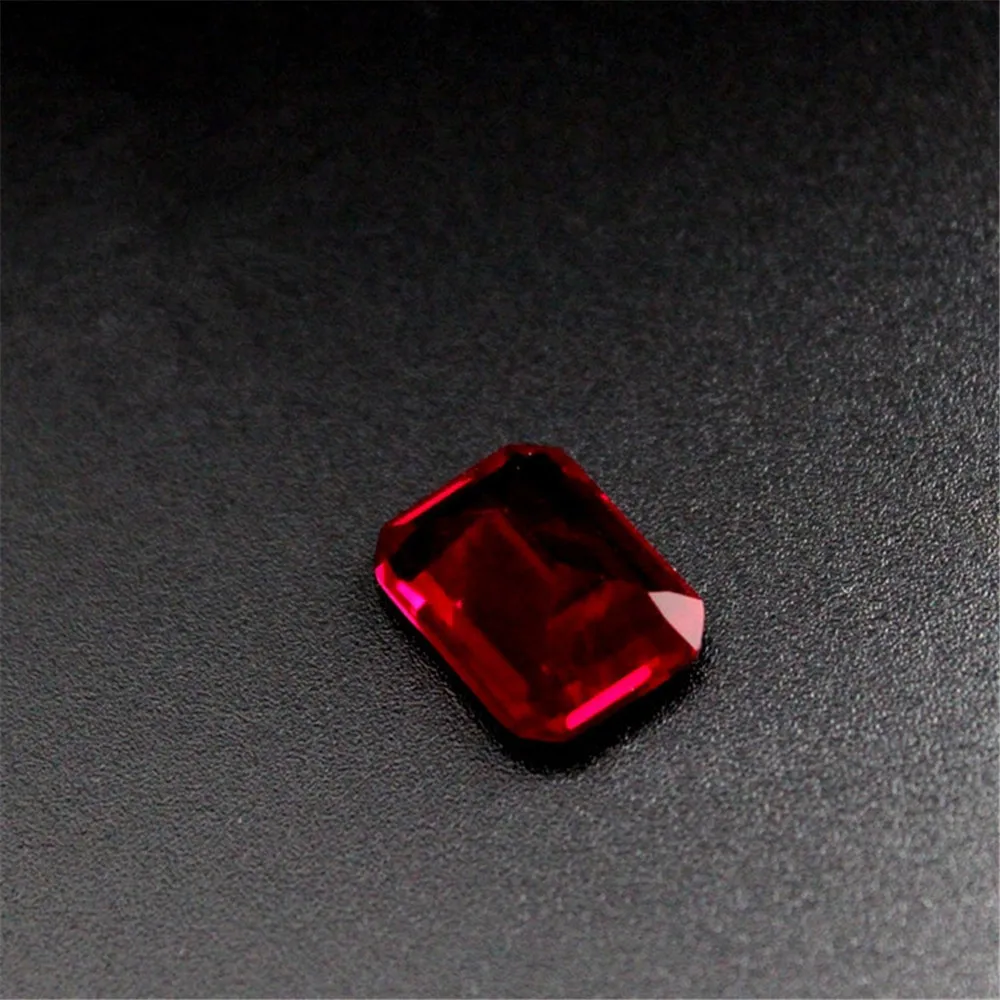 

High Quality Cutting Ruby Rectangle Faceted Gemstone Emerald Cut Ruby Gem Blood-red Ruby Multiple Sizes to Choose GR36