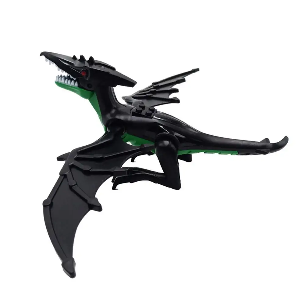 Большой строительный блок 21 см динозавр темный Птерозавр орнамент сборные