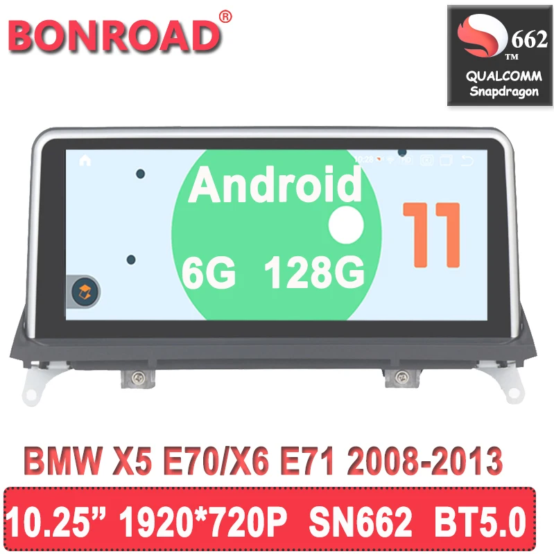

Bonroad Android 11 Car Multimedia Player Qualcomm 662 Autoradio For BMW X5 E70 X6 E71 CCC CIC Head Unit 1920*720 IPS Screen