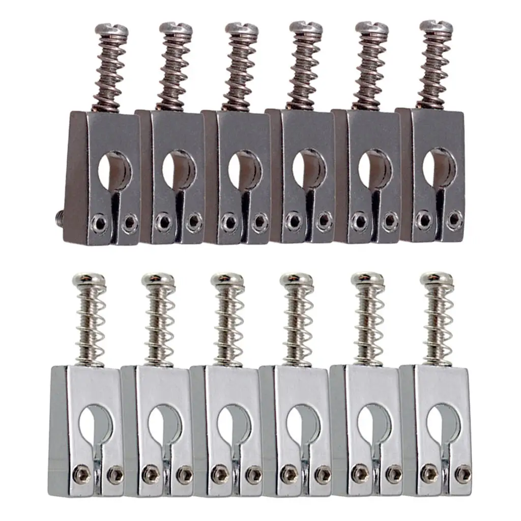 

6pcs Guitar Rollers Saddle Bridge String Saddles for Electric Guitar -Black