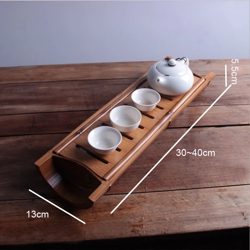 Бамбуковый поднос для чая Gongfu аксессуары церемоний хранилище воды с дренажной