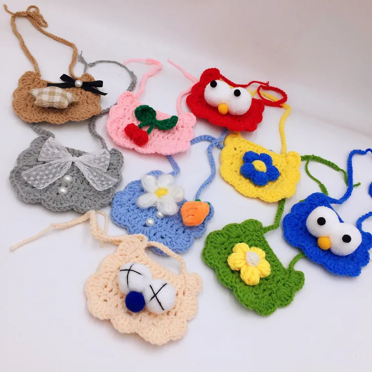 

Pet Cats Dogs Handmade Woolen Collar British Short Puppets Bibs Saliva Towels Cute Accessories cat accessories pet