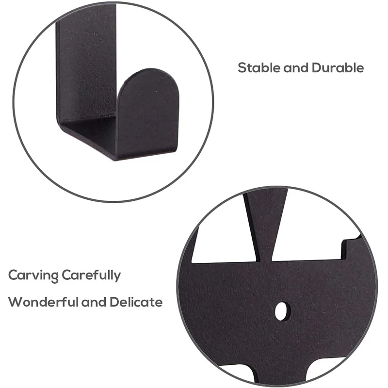 

Towel Racks 5 Hooks Black Metal Wall Mount Rustproof and Waterproof Towel Holder