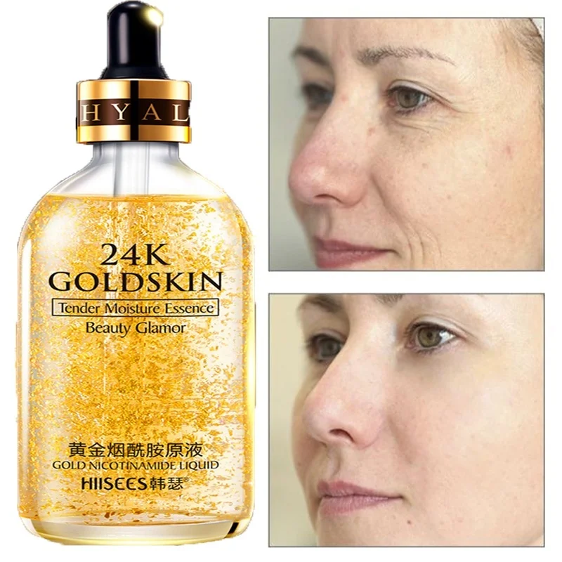 Основа под макияж 24K Золотая эссенция контроль масла Жидкость против морщин