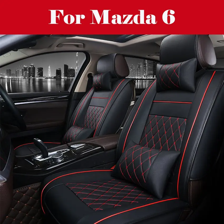 

Стильный Модный Стильный чехол на сиденье автомобиля, зимние кожаные сиденья автомобиля, ПУ кожа и 3D дышащая ткань для Mazda 6