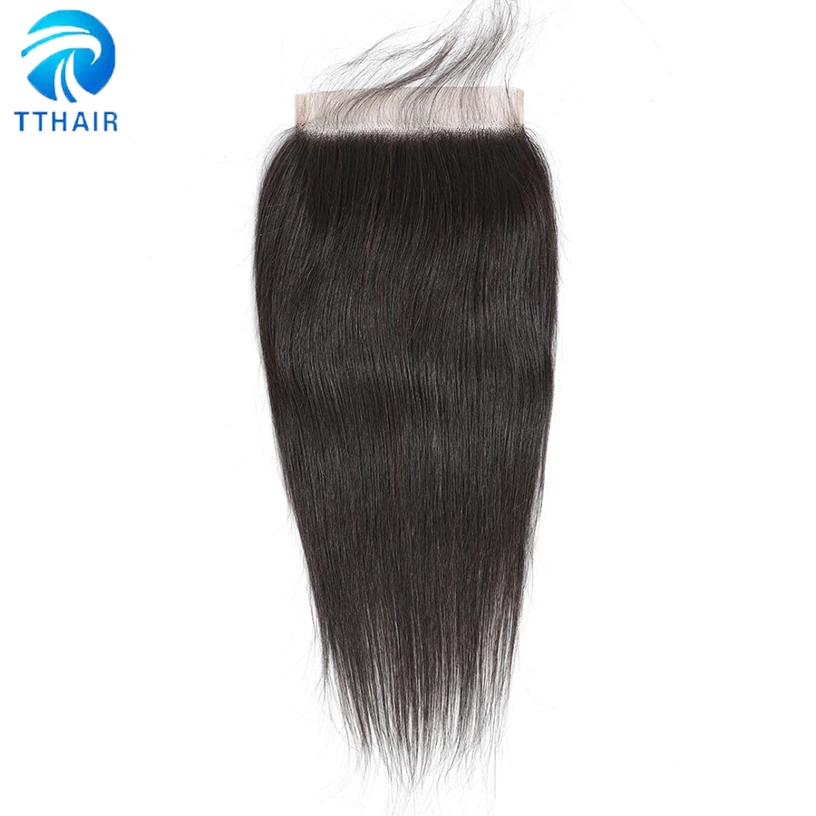 TTHAIR 5x5 синтетическое закрытие шнурка Remy бразильские прямые человеческие волосы закрытие естественного цвета с Детские волосы швейцарская шнуровка