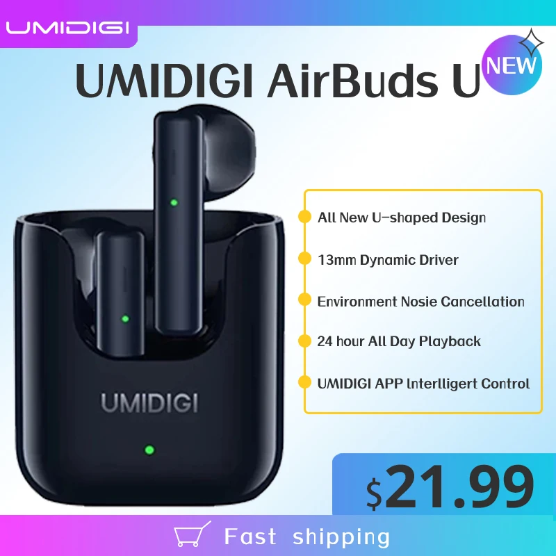 Беспроводные наушники UMIDIGI AirBuds U TWS Спортивная гарнитура с шумоподавлением