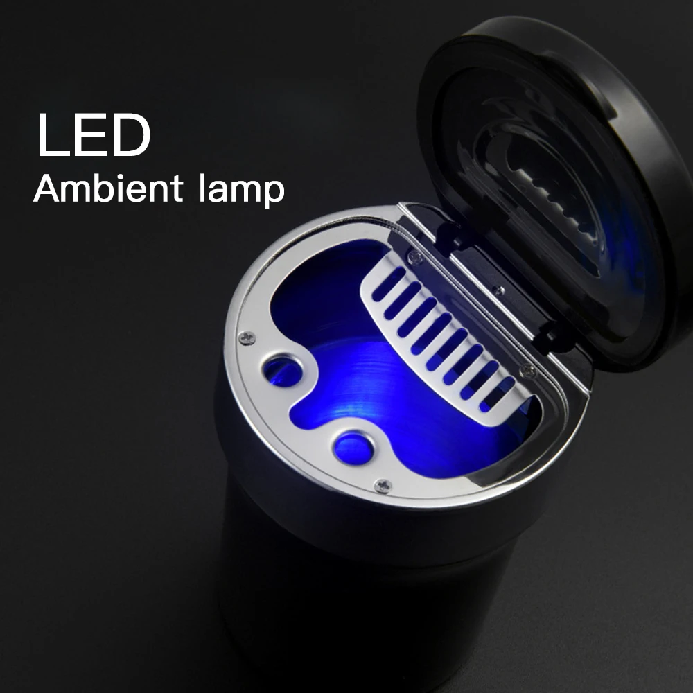 1 шт. автомобильная пепельница с часами светодиодный светильник для сигарет и