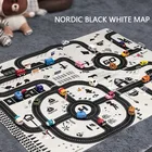 Новый скандинавский коврик для игрушечного снега, коврик для экскаватора, детский коврик для игровой зоны, коврик для городской дорожной карты, складная парковка для строительства