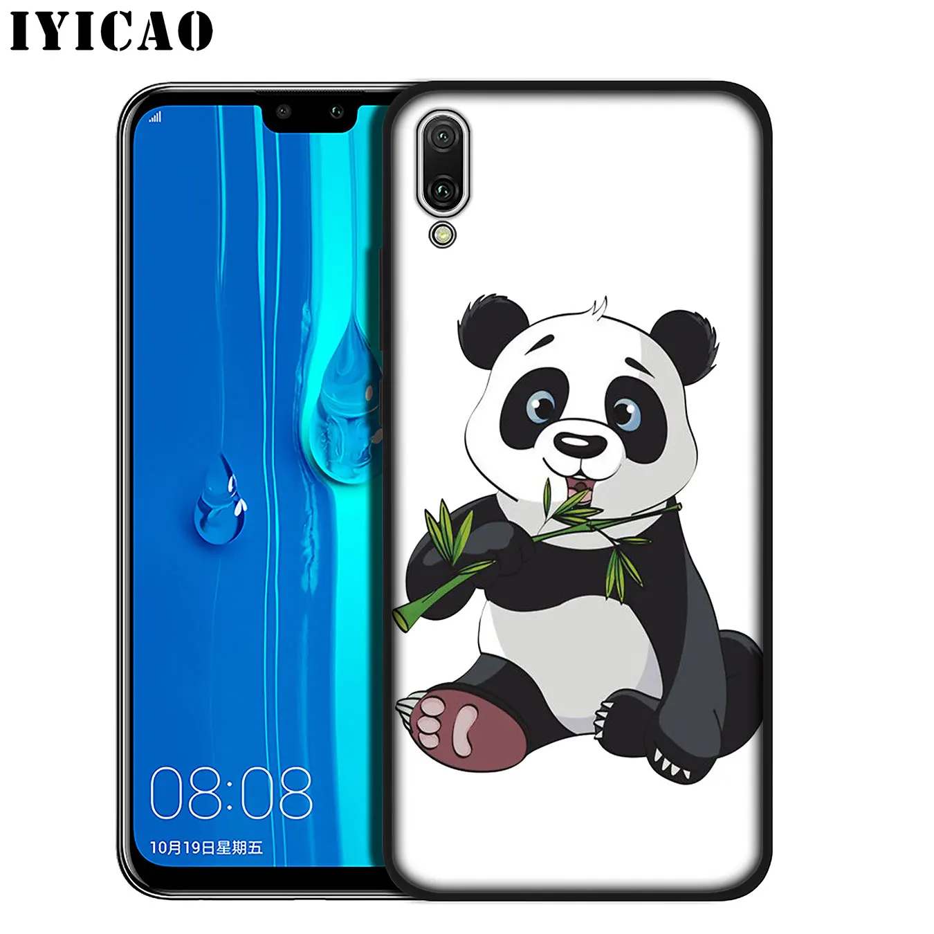 IYICAO Cute Panda Soft Silicone Phone Case for Huawei Mate 30 20 10 Pro Nova 5i 4 3 3i 2i 2 Lite Black Cover |