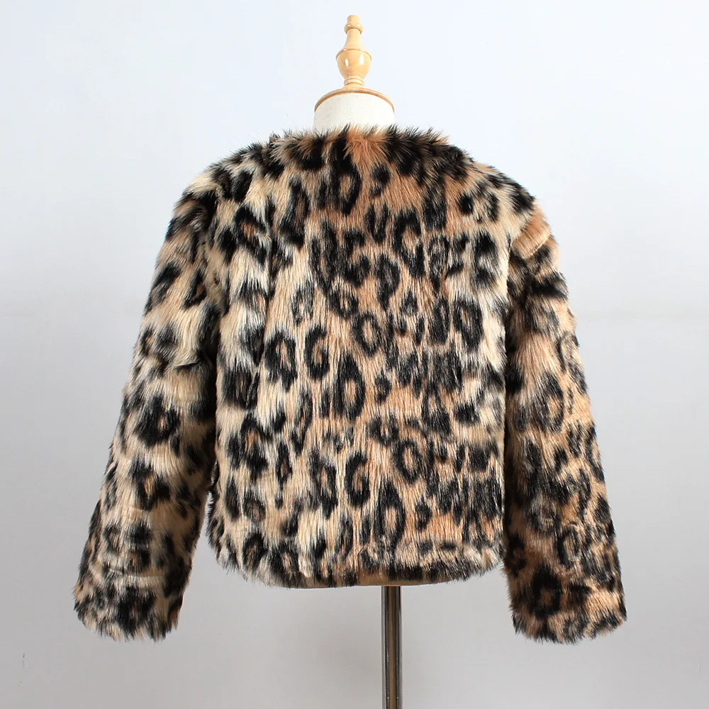 

Free Shipping Leopard Winter Baby Girls Jacket Fur Coat for Girls Coats Kids Jacket Faux Fur Parka Luxury Big Size