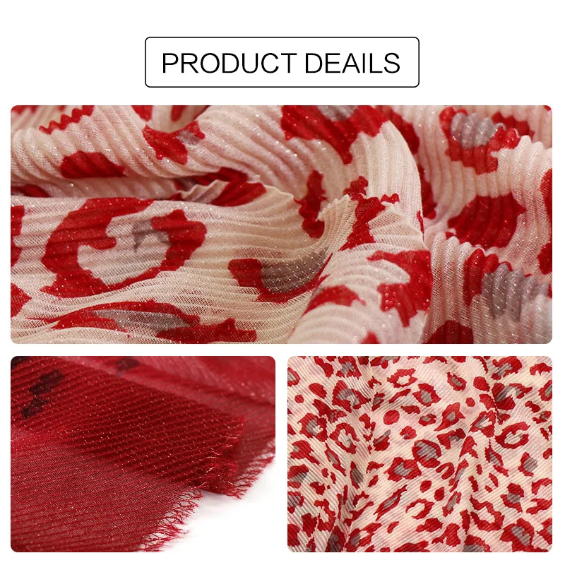 Шарф для женщин Зимняя леопардовая накидка девочки красный черный хлопок хиджаб