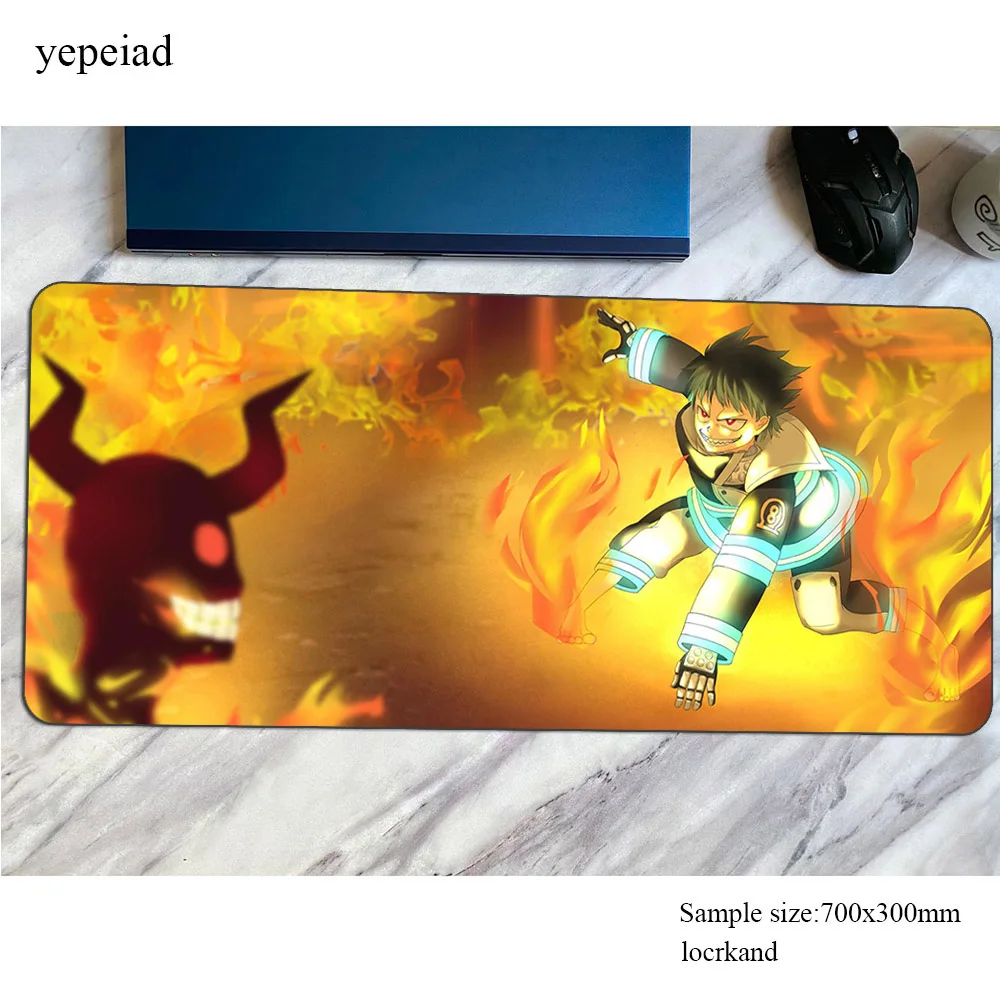 Коврики Fire Force, крутой новый игровой коврик для мыши 700x300x 4 мм, большой коврик для мыши с клавиатурой, в подарок, аксессуары для детской мыши, коврик для мыши