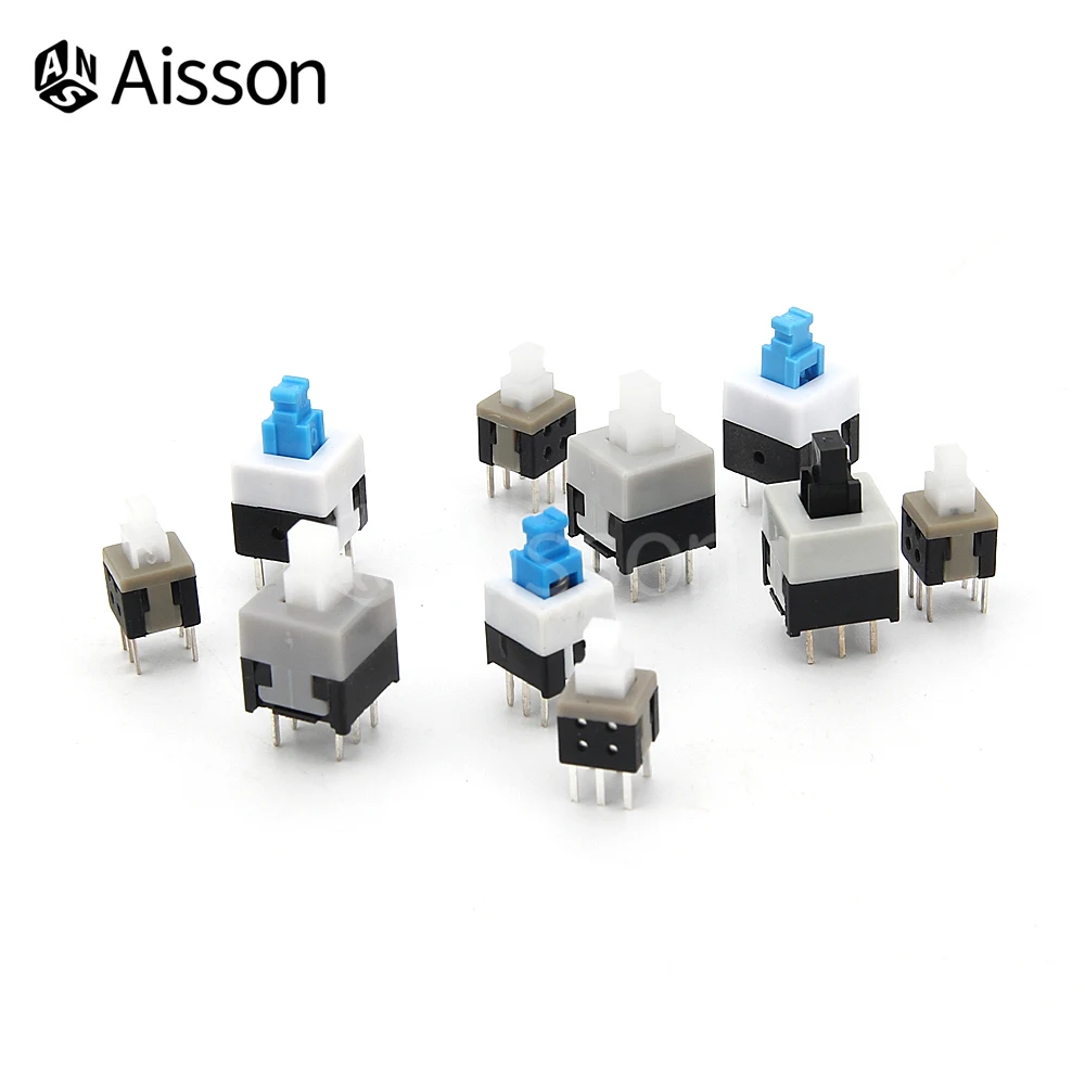 

10PCS 5.8x5.8 7x7 8x8 8.5x8.5mm Push Tactile Power Micro Button Switch Self Locking/UNlock 6 Pin