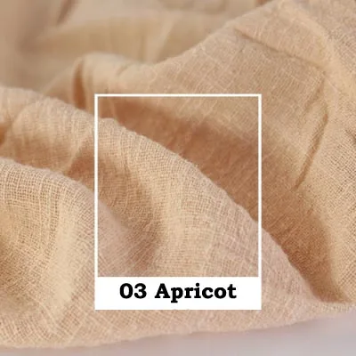 03 apricot Художественный Ретро Slub креп хлопок/лен белый желтый оранжевый кофе темно серый красный мягкая ткань для ручной работы летнее платье Блузка - Цвет: 03 apricot