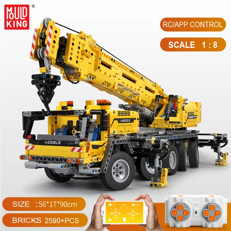 Электрическая серия Mould King 13107 мотор мобильный кран Mk II наборы моделей