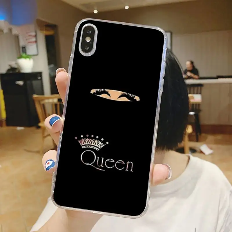 

Muslim Islamic Gril Eyes Arabic Hijab Girl Phone Case Transparent for iPhone 6 7 8 11 12 s mini pro X XS XR MAX Plus