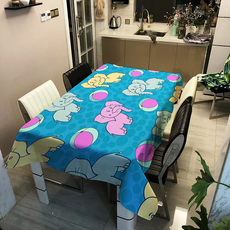 

Printed animal pattern washable decorative household waterproof tablecloth