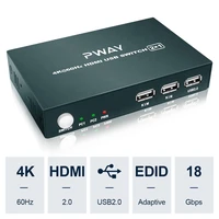 pway out 4k usb hdmi kvm switch box video display usb switch splitter for 2 pc sharing keyboard mouse plug and paly
