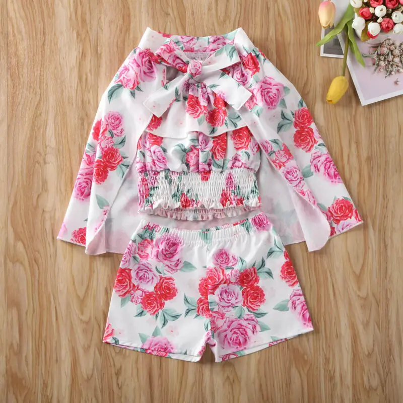 

Imcute Baby Fashion 3pcs/Sets Baby Girls Summer Off Shoulder tops + pants Dresses Kids Clothes Outfits