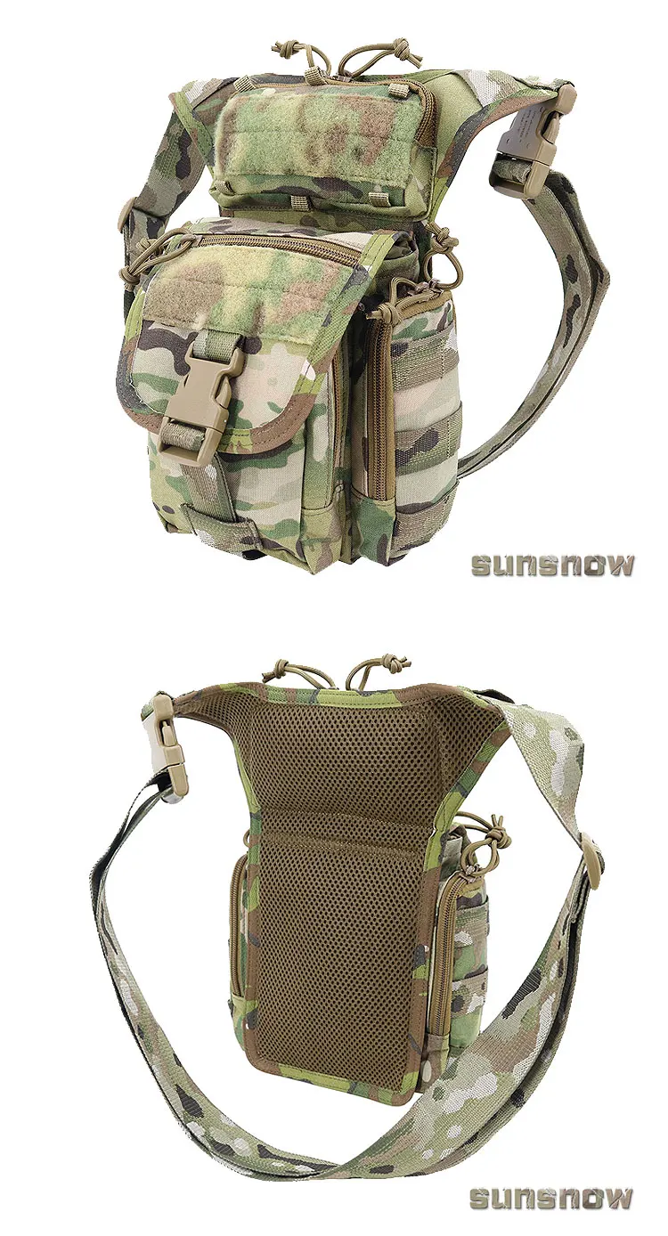 Outdoor Sports Tactics Multifunctional Chest Bag Crotch Bag Leg Bag Satchel MOLLE System Large Capacity Camouflage Bag