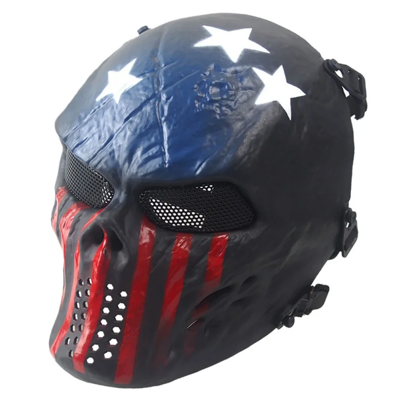 Skull Skeleton Full Face Halloween Party Mask Airsoft Army Games TPR Eye Shield for Cosplay Decor | Дом и сад