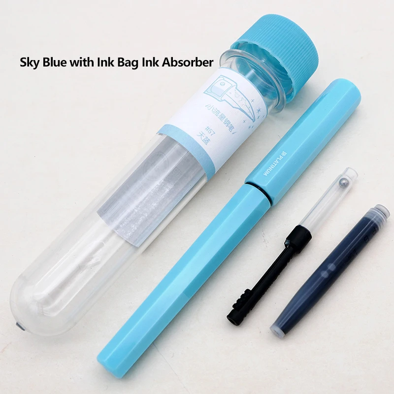 Sky Blue Японский Платиновый маленький метеоритный отток восьмиугольный Анти-прокатки ручка Полюс PQ-200 детская ручка студентов - Цвет: Sky Blue