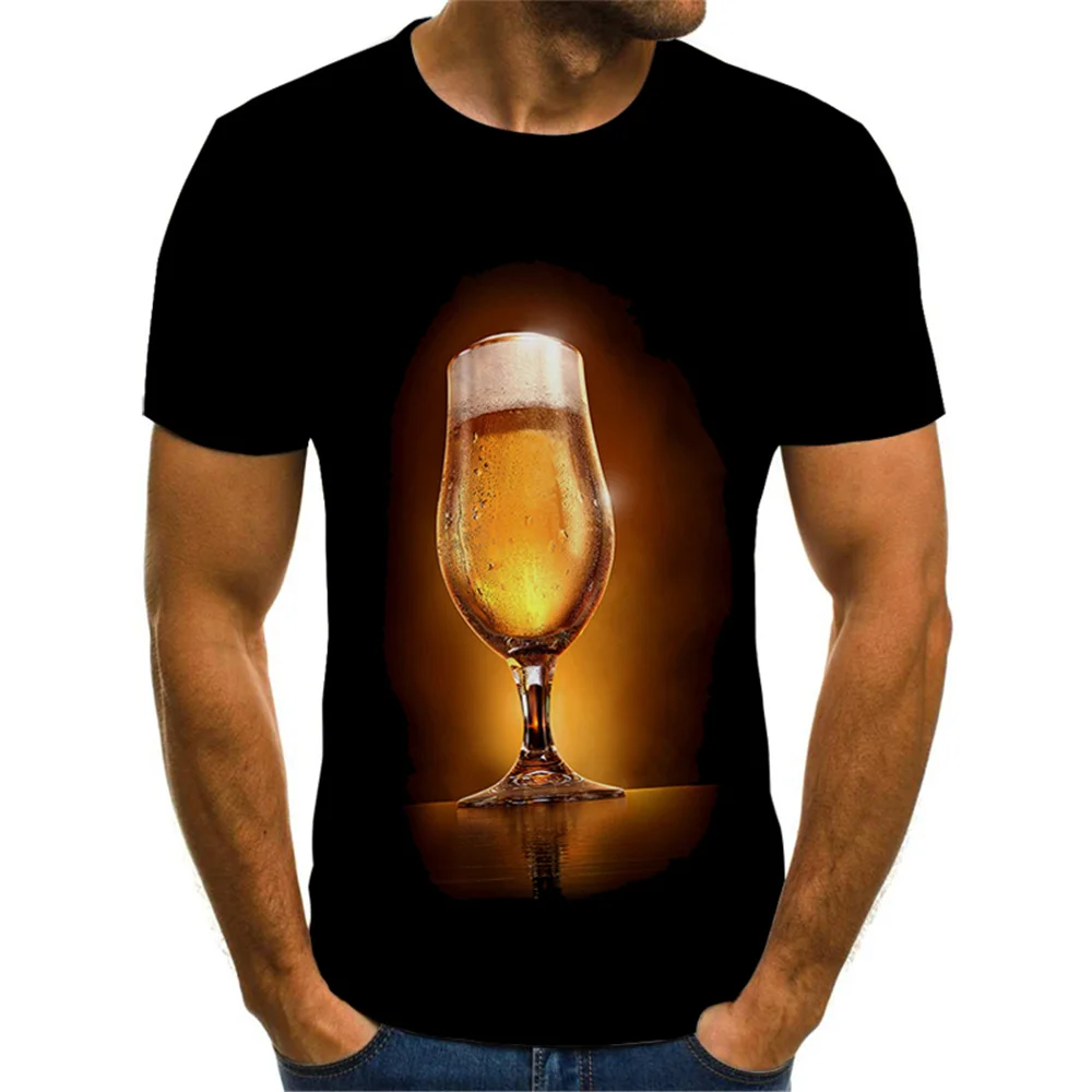 

Summer Men 3D T-shirt Beer Time Short Sleeve O-Neck Fashion Funny 3D Printed T Shirt Casual Men Tops Tees Streetwear tshirt 2021