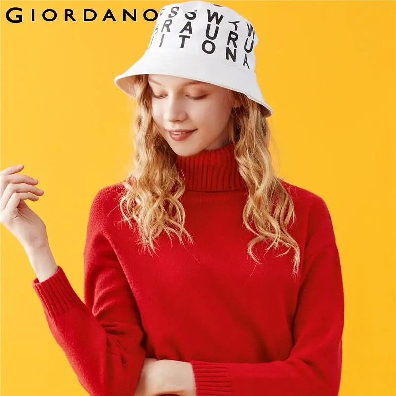 Giordano женские свитера однотонный пуловер с высоким воротом 5 игл Вязание прочный
