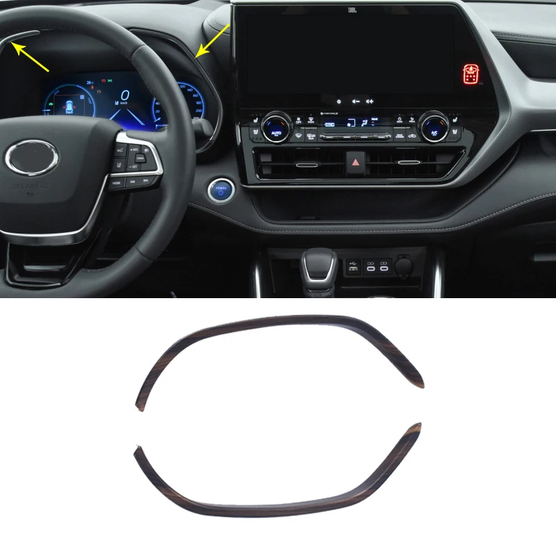 

Whole Interior ABS Wood Grain Car Dashboard Decor Cover Sticker Trim Strips LHD Styling for Toyota Highlander 2020 2021