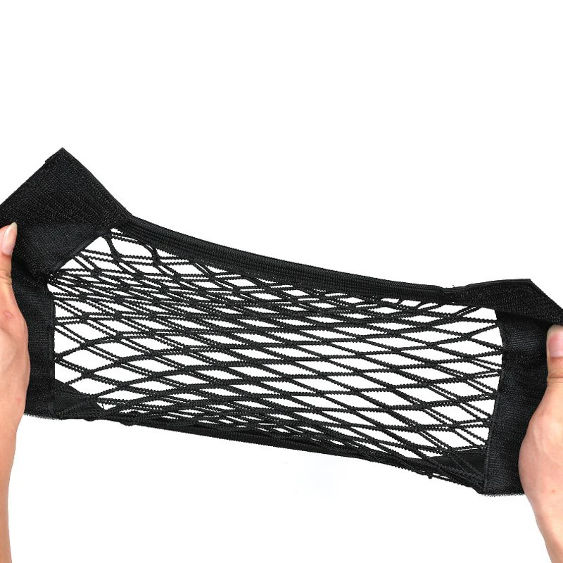 

Car Back Rear Mesh Trunk Seat Elastic String Net Magic Sticker Universal Seat Back Bags Pocket Cage Auto Organizer Storage Bag